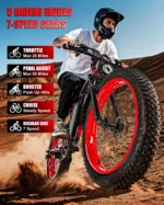 26" Fat Tire 1500W Electric Bike - Image 4