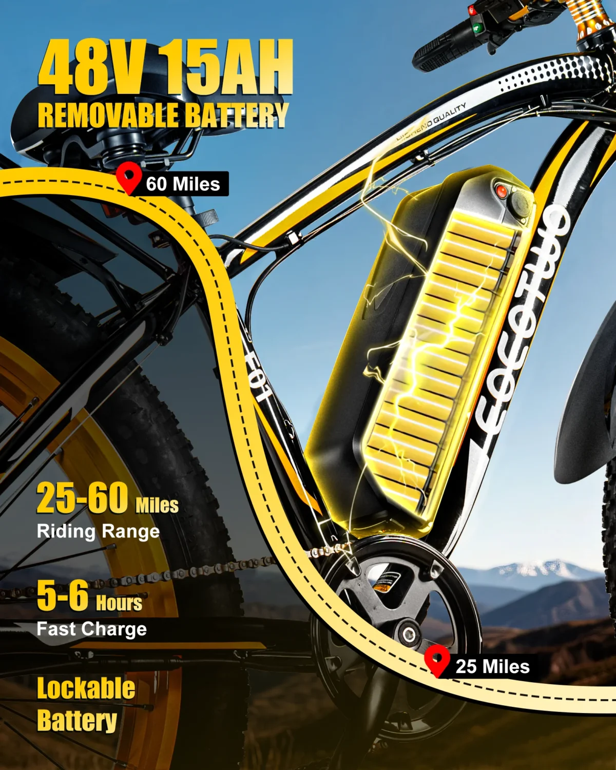 26" Fat Tire 1500W Electric Bike - Image 11