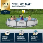 Bestway Steel Pro MAX 10'x30" Round Above Ground Outdoor Swimming Pool with Pump - Image 6