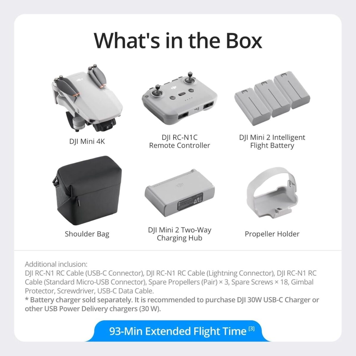 DJI Mini 4K Fly More Combo, Drone with 4K UHD Camera for Adults, Under 249 g, 3-Axis Gimbal Stabilization, 10km Video Transmission, Auto Return, 3 Batteries for 93-Min Max Flight Time - Image 3