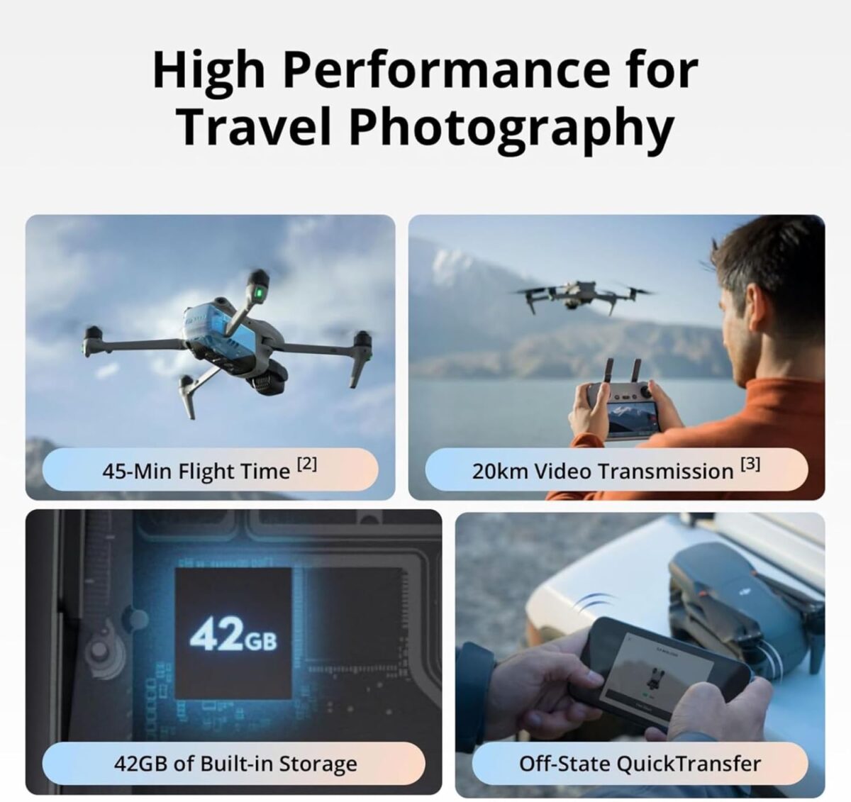 DJI Air 3S Fly More Combo (RC 2 Screen Remote Controller), Drone with 1" CMOS Wide-Angle & Medium Tele Camera for Adults, 4K/60fps, Omnidirectional Sensing & 3 Batteries for Extended Flight Time - Image 6