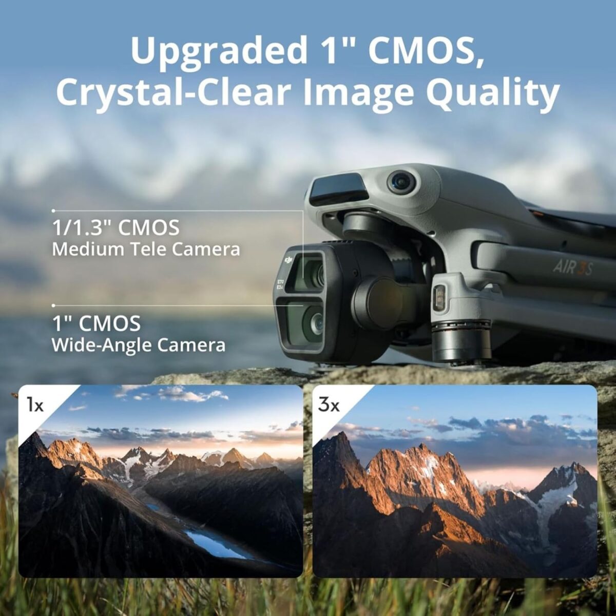 DJI Air 3S Fly More Combo (RC 2 Screen Remote Controller), Drone with 1" CMOS Wide-Angle & Medium Tele Camera for Adults, 4K/60fps, Omnidirectional Sensing & 3 Batteries for Extended Flight Time - Image 7