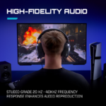 RIG R5 SPEAR PRO HS Wired Gaming Headset Officially Licensed for PlayStation, PS5, PS4, PC - 40mm Graphene Drivers, Optimized for Tempest 3D Audio, Flip-to-Mute Mic, Memory Foam Cushions, 3.5mm - Black - Image 3