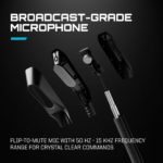 RIG R5 SPEAR PRO HS Wired Gaming Headset Officially Licensed for PlayStation, PS5, PS4, PC - 40mm Graphene Drivers, Optimized for Tempest 3D Audio, Flip-to-Mute Mic, Memory Foam Cushions, 3.5mm - Black - Image 6