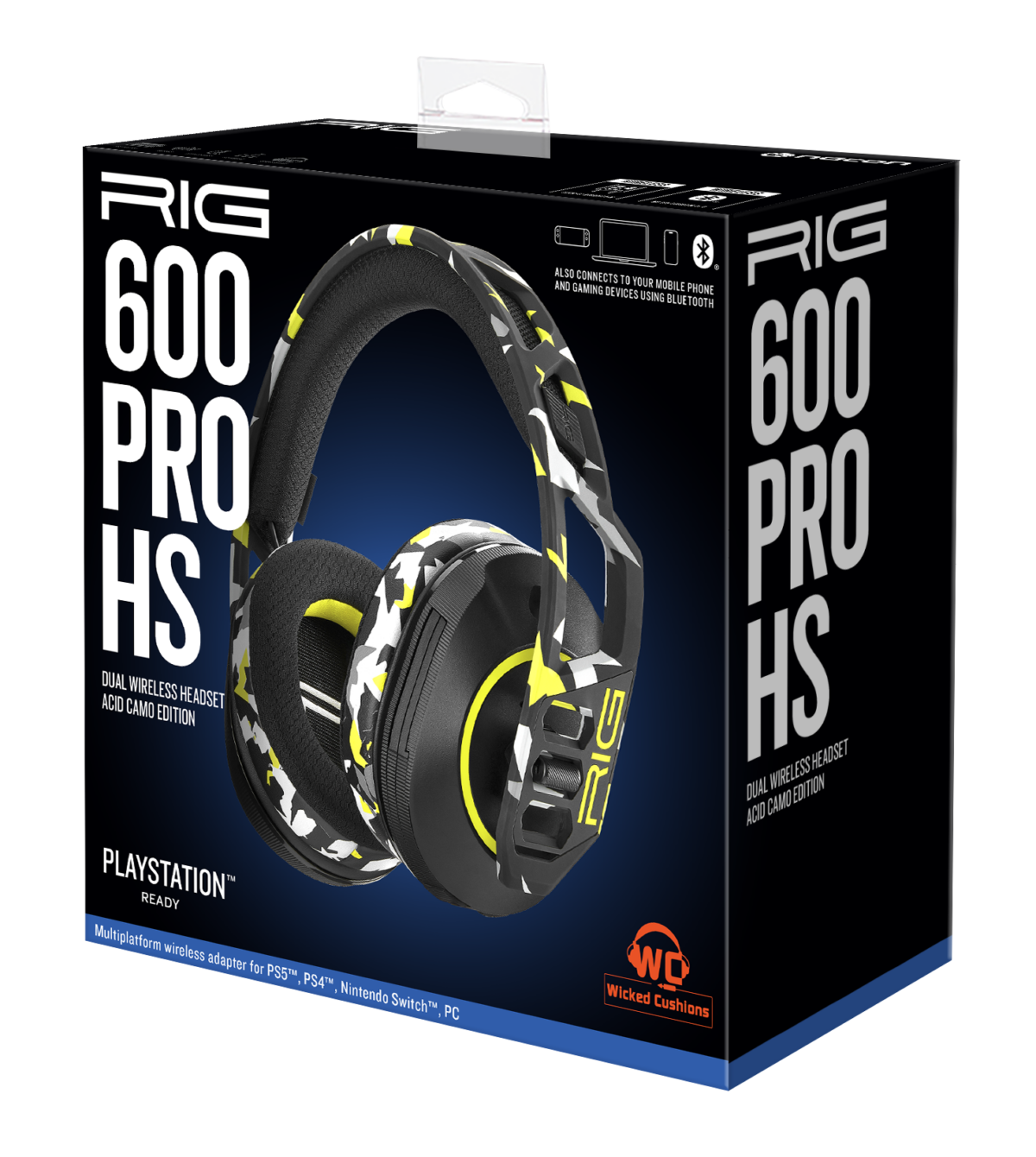 RIG 600 PRO HS Dual Wireless Multiplatform Gaming Headset with 2.4GHz / Bluetooth for PlayStation PS4, PS5 - Acid Camo - Image 11