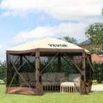 VEVOR Camping Gazebo Screen Tent, 12*12ft, 6 Sided Pop-up Canopy Shelter Tent with Mesh Windows, Portable Carry Bag, Stakes, Large Shade Tents for Outdoor Camping, Lawn and Backyard - Image 10