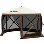 VEVOR Camping Gazebo Screen Tent, 12*12ft, 6 Sided Pop-up Canopy Shelter Tent with Mesh Windows, Portable Carry Bag, Stakes, Large Shade Tents for Outdoor Camping, Lawn and Backyard - Image 14