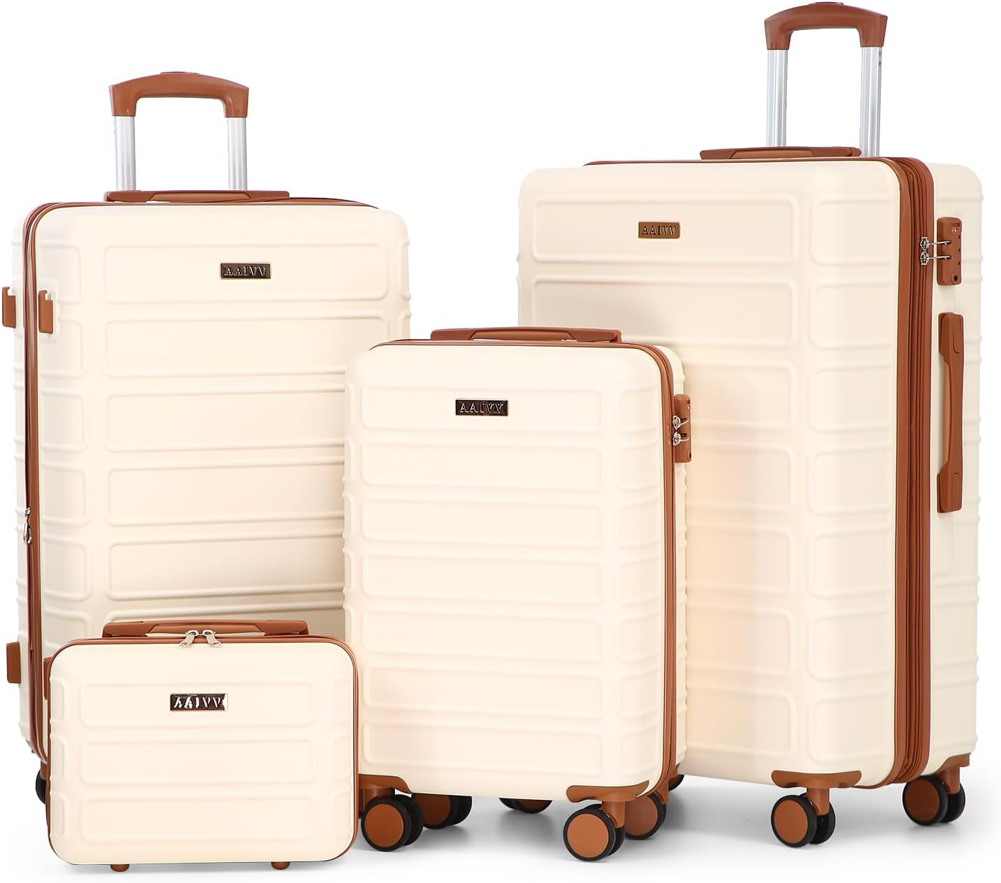 1-ac4969 AAIVV 4 Piece Luggage Set Expandable ABS Travel Suitcase Set TSA Lock Hardshell Durable Lightweight Traveling Luggage Sets Gift for Back to School (Amy Green, 28in26in20in13in) - Image 1