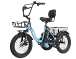 ESKUTE E Trike Electric Bike, Peak 1200W Brushless Motor Folding Trike 18X3.0 Fat Tire Ebike, 624Wh Removable Battery, Step-Thru 3 Wheel Electric Bicycle, Up to 55 Miles, 18MPH+ Tricycle for Adults