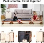 AAIVV 4 Piece Luggage Set Expandable ABS Travel Suitcase Set TSA Lock Hardshell Durable Lightweight Traveling Luggage Sets Gift for Back to School (Amy Green, 28in26in20in13in) - Image 3