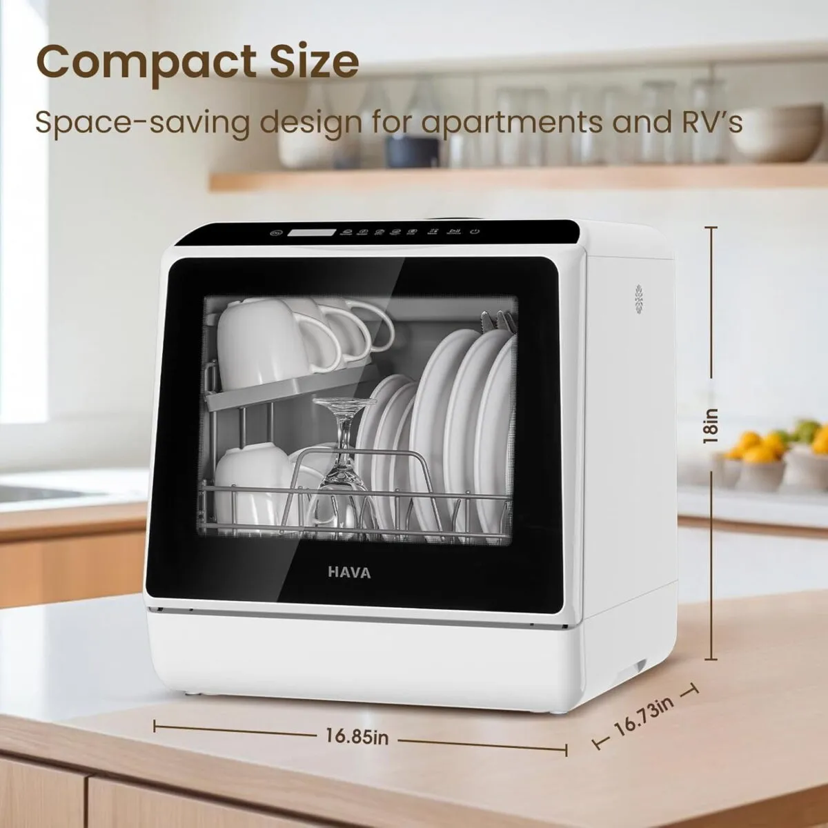 HAVA Countertop Dishwasher, 6 Programs Portable Dishwashers with 5L Built-in Water Tank, No Hookup Needed, Baby Care & Air-Drying Function for Apartments and RVs - Image 6
