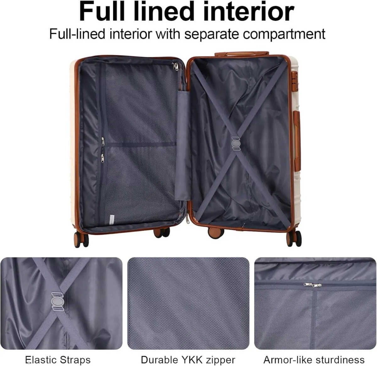 AAIVV 4 Piece Luggage Set Expandable ABS Travel Suitcase Set TSA Lock Hardshell Durable Lightweight Traveling Luggage Sets Gift for Back to School (Amy Green, 28in26in20in13in) - Image 7