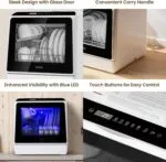 HAVA Countertop Dishwasher, 6 Programs Portable Dishwashers with 5L Built-in Water Tank, No Hookup Needed, Baby Care & Air-Drying Function for Apartments and RVs - Image 7