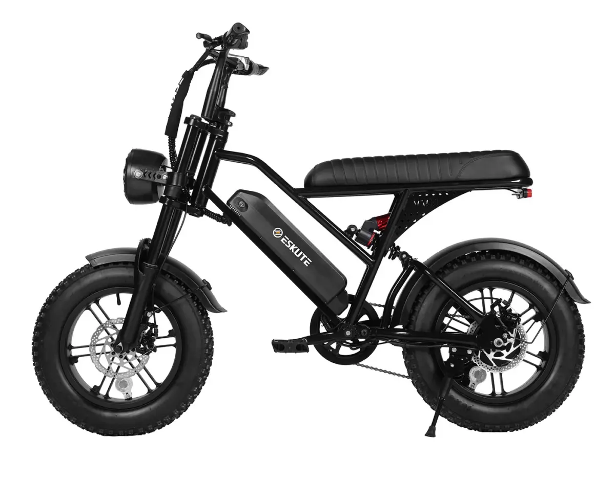 ESKUTE V100 Electric Bike for Adults, Electric Dirt Bike 1500W Peak Motor, All Terrain Dual Suspension E Bike 20+MPH Top Speed, Ebike Up to 60 Miles Range, 16" Fat Tire, 48V13Ah Battery, 7-Speed - Image 2