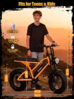 ESKUTE V100 Electric Bike for Adults, Electric Dirt Bike 1500W Peak Motor, All Terrain Dual Suspension E Bike 20+MPH Top Speed, Ebike Up to 60 Miles Range, 16" Fat Tire, 48V13Ah Battery, 7-Speed - Image 9