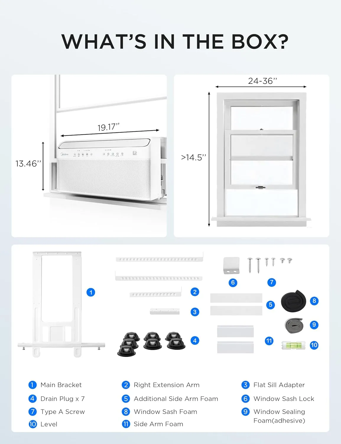 Midea 10,000 BTU U Shaped Smart Inverter Window Air Conditioner - Cools 450 Sq Ft, Ultra Quiet with Open Window Flexibility - Alexa/Google Assistant Compatible - 35% Energy Savings, Remote (Updated) - Image 9